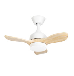 FORLIGHT - Ventilador IP20 CALAR 750mm LED 23.8W SW 2700-4000-6000K ON-OFF blanco madera