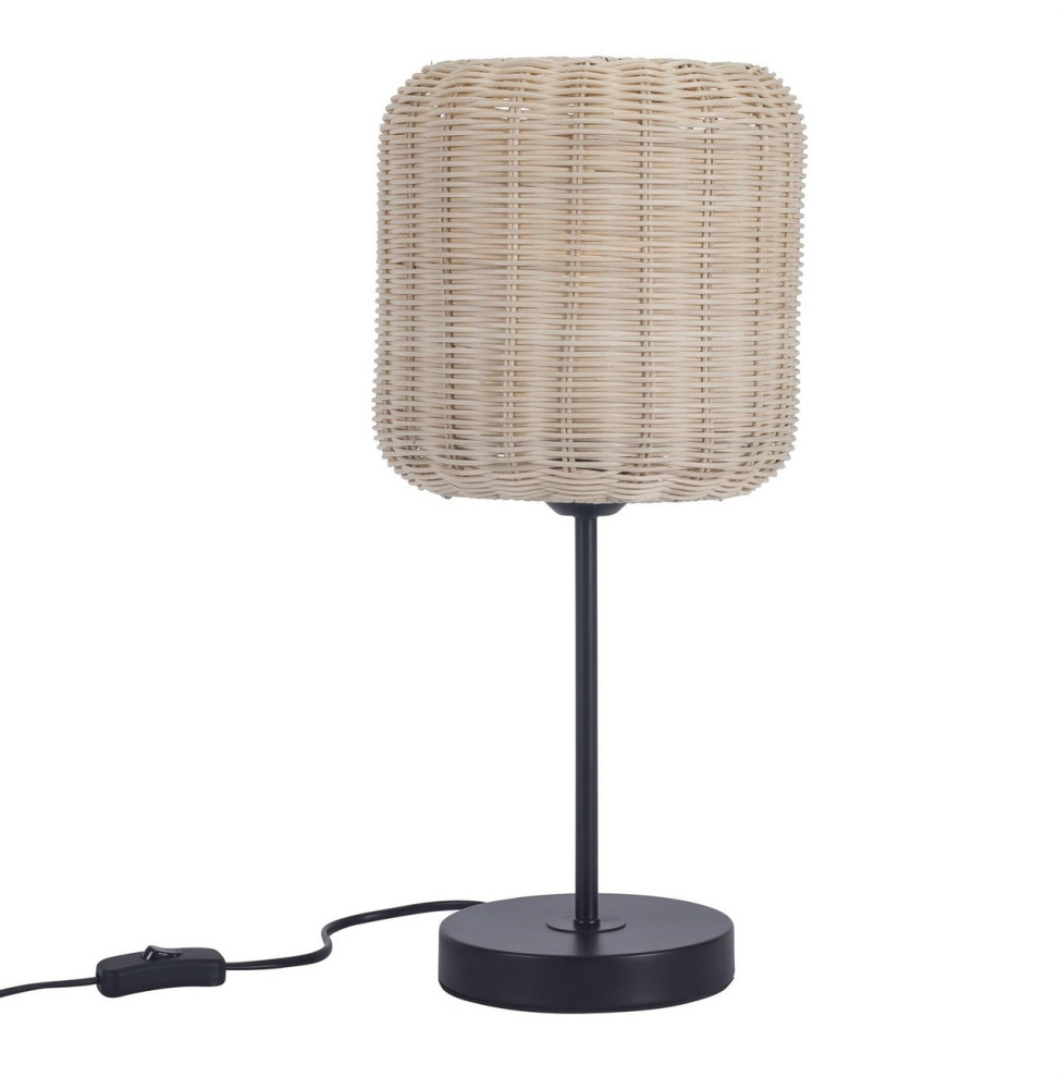 FORLIGHT - Luminaria sobremesa CORTIC E27 15 negro Rattan natural