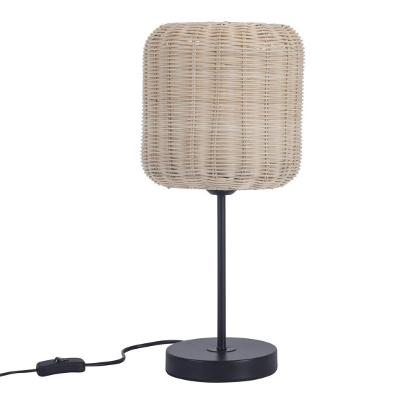 FORLIGHT - Luminaria sobremesa CORTIC E27 15 negro Rattan natural