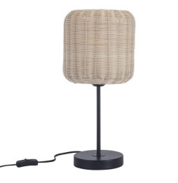FORLIGHT - Luminaria sobremesa CORTIC E27 15 negro Rattan natural