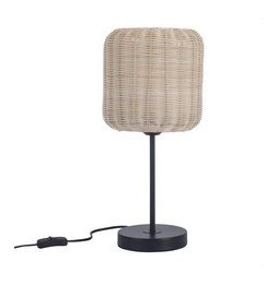 FORLIGHT - Luminaria sobremesa CORTIC E27 15 negro Rattan natural
