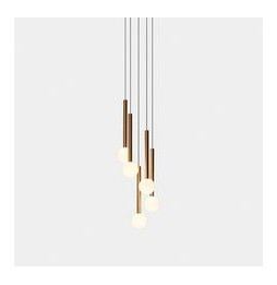 LedsC4 - Luminaria colgante Candle XS 5Bodies Chandelier LED 15.6W 2700K negro 844lm negro