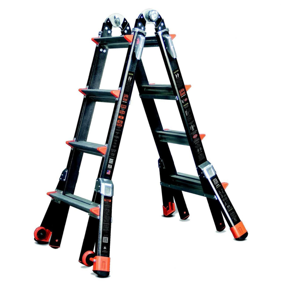 PROIMAN - Escalera plegable profesional fibra aluminio 8+8 lado