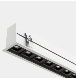 LedsC4 - Sistema lineal Infinite Pro 1136mm Recessed Opticell 29.36W blanco cálido 3000K CRI 80 DALI-2/PUSH blanco IP44 4402lm