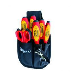 PROIMAN - Kit 6 herramientas 1000V destornilladores + tijera + porta + cinturón