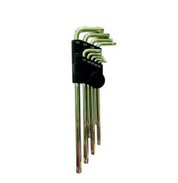 PROIMAN - Juego llaves Torx largas acodadas TS10-50 inviolables (9u)