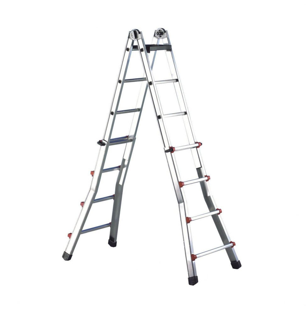 PROIMAN - Escalera plegable multiusos aluminio 4+4
