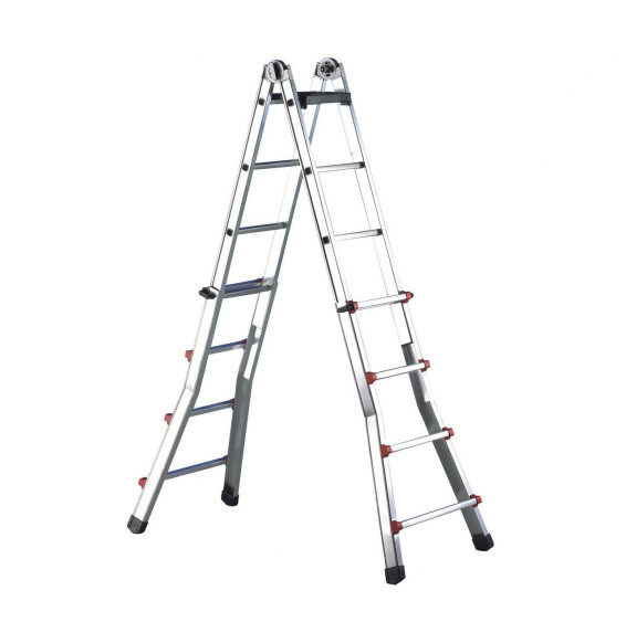 PROIMAN - Escalera plegable multiusos aluminio 4+4