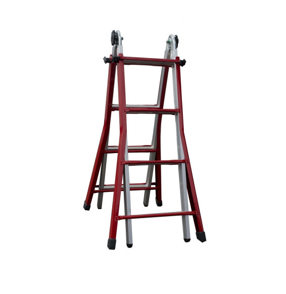 PROIMAN - Escalera plegable multiusos aluminio/acero 8+8