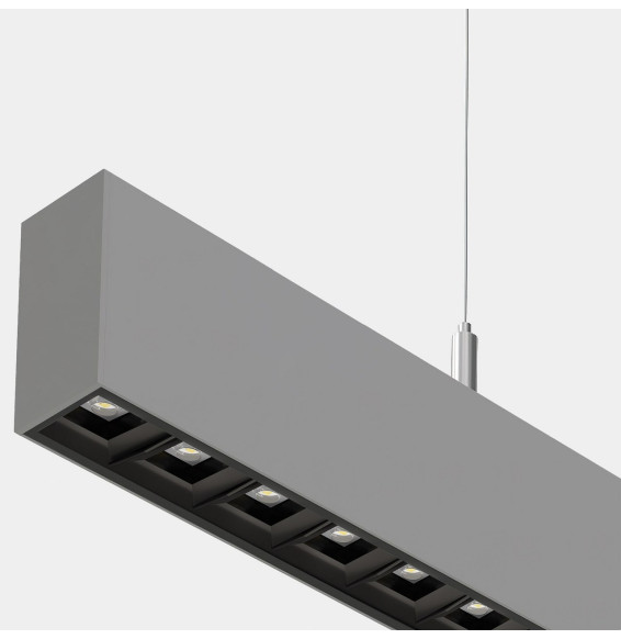 LedsC4 - Sistema lineal Infinite Pro 1136mm Up&Down Opticell 29.3, 26.1W blanco neutro 4000K CRI 90 DALI-2/PUSH gris IP40 8252lm