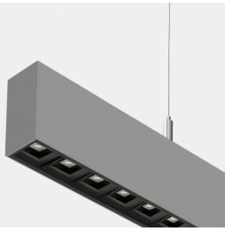 LedsC4 - Sistema lineal Infinite Pro 1136mm Up&Down Opticell 29.3, 26.1W blanco neutro 4000K CRI 90 DALI-2/PUSH gris IP40 8252lm