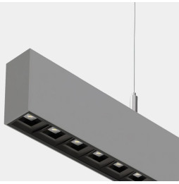 LedsC4 - Sistema lineal Infinite Pro 1700mm Up&Down Opticell 44.0, 41.0W blanco neutro 4000K CRI 90 ON-OFF gris IP40 12827lm